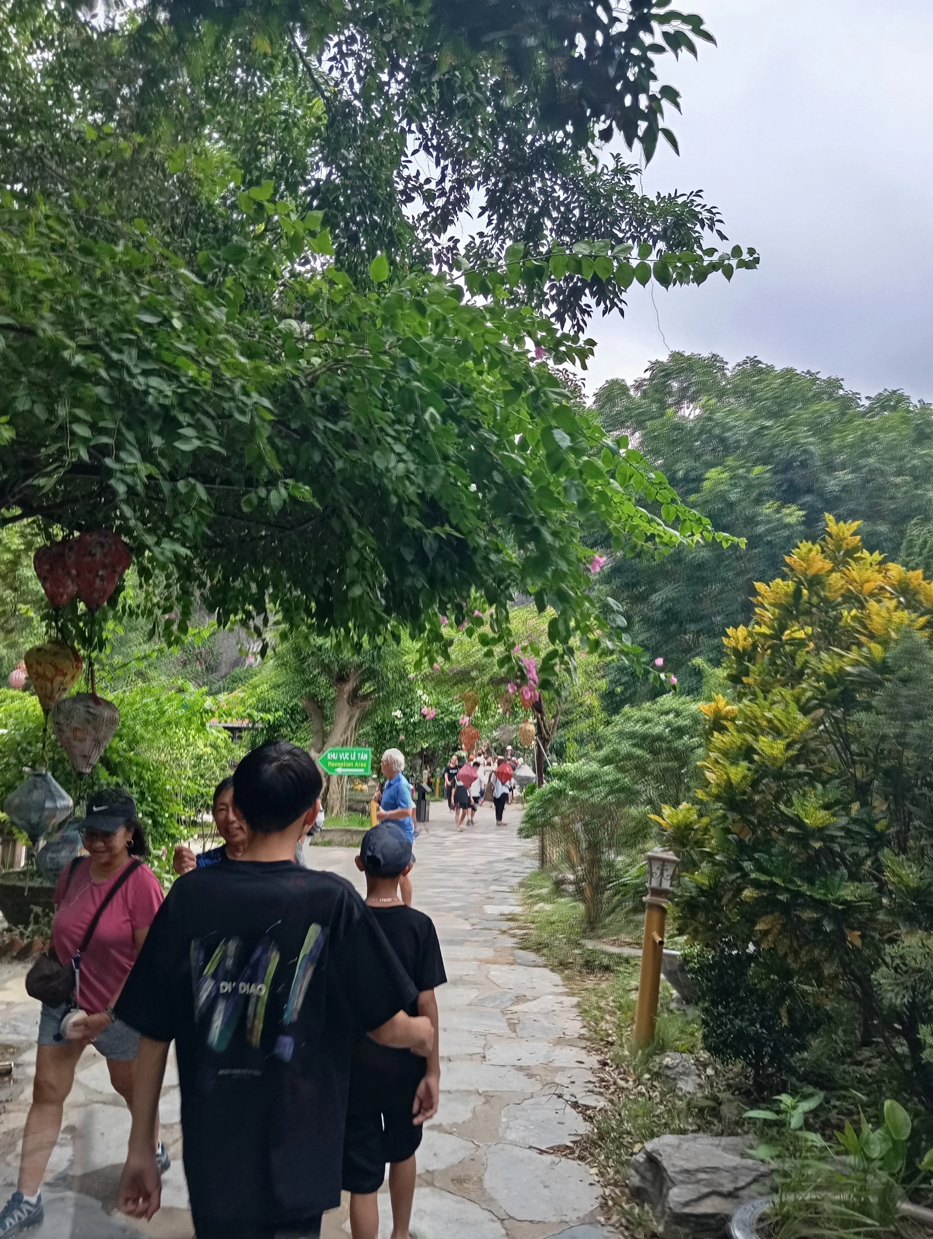 Đường từ cổng bán vé vào khu du lịch Hang Múa